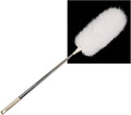 Extendable Lambswool Duster 29-110 Inch,Anti-Static Flexible Head, Stainless Steel Pole for Cleaning High Ceiling,Fan,Furniture,Roof Dusting