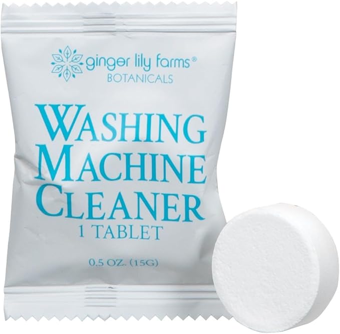 Ginger Lily Farms Botanicals Washing Machine Cleaner Tabs, Deep Cleaning Tablets for HE Front Load & Top Load Washers, Fragrance-Free, 50-Count