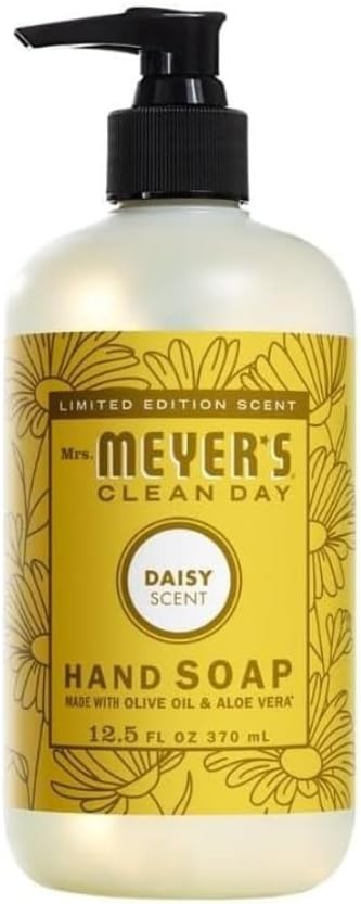 Mrs. MEYER'S Variety, 1 Room Freshener, 8 OZ, 1 Liquid Dish Soap, 16 OZ, 1 Liquid Hand Soap,12.5 OZ, 1 Multi-Surface Cleaner 16 OZ, 1 CT (Daisy)