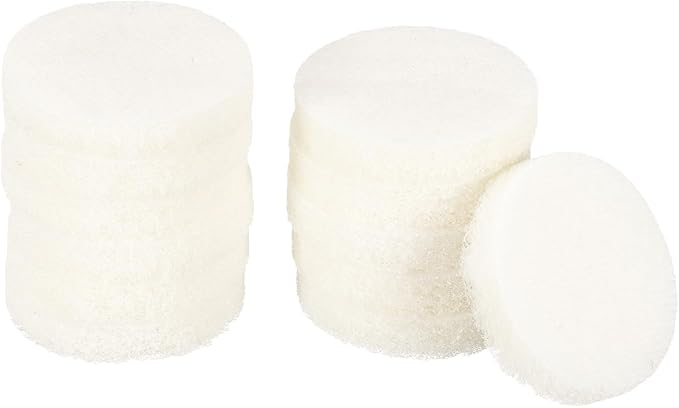 HARFINGTON 12pcs Scrubber Scouring Pads 450 Grits 2 Inch Drill Power Brush Hoop and Loop Surface Conditioning Disc Drill Scuffing Disc Scrub Pads for Home Kitchen Cleaning, White