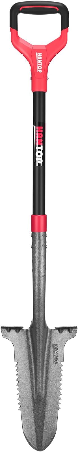 Drain Spade Root Saw Spades Digging Garden Shovel with Fiberglass Handle for Digging, Trenching, Transplanting,45.3 Inches