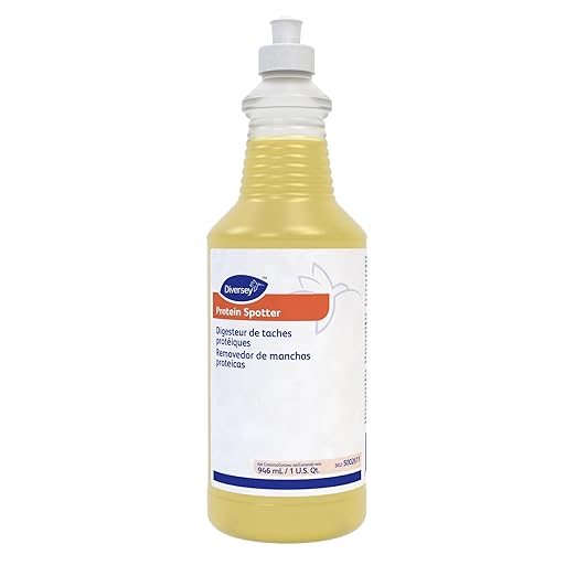 Diversey 5002611 Protein Spotter, Removes Organic Soils on Carpet Including Bodily Fluids & Tough Stains, Ready-to-Use Liquid, 32-Ounce