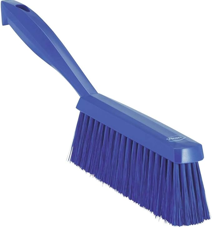 Vikan 45878 Bench Cleaning Brush, Polypropylene/Polyester Soft Bristle Dustpan Brush & Sweeper With Handle, 14-Inch, Purple