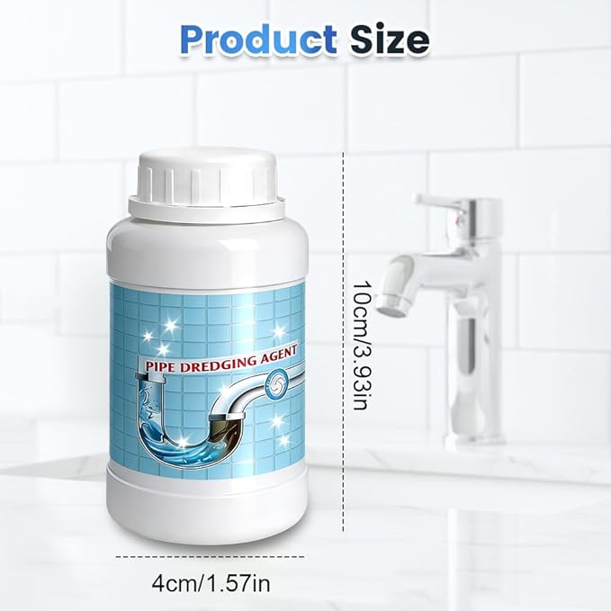Drain Cleaner Powder, Powerful Sink Cleaner Powder Fast Foaming for Kitchen Toilet Pipeline Quick Cleaning Tool (3 Pcs)