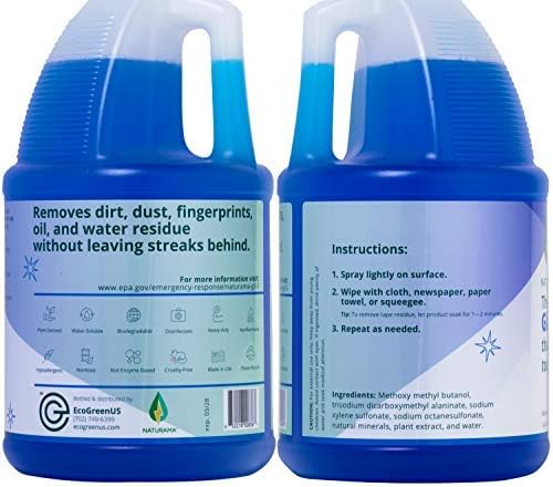 Naturama Glass Cleaner (1 Gallon) â€“ Ammonia Free/Non-Toxic Outdoor Window Cleaner for Streak Free/Crispy Clean Shine | Natural Eco Friendly Product with Multi Glass Use