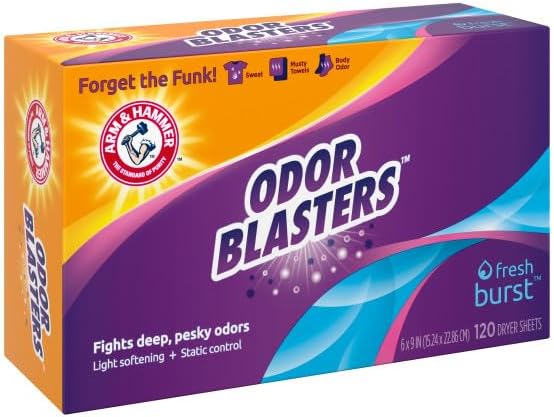 Arm & Hammer Odor Blaster Dryer Sheets, Fresh Burst, 120 Count