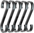 5 Pcs Black S-Shaped Hooks,Space Aluminum S Hook Multifunctional Hanging Hook Clasp Holder for Kitchen Bedroom Utility Hooks, Industrial Hooks Hardware, Home Storage Hooks