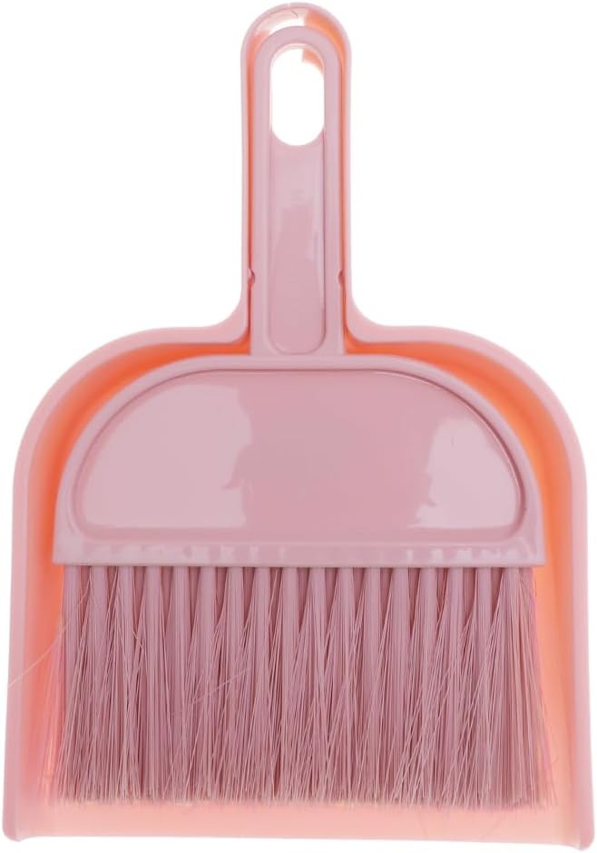 minkissy Mini Broom and Dustpan Set Portable Small Cleaning Tools for Pet Cages Desktop Keyboards and Narrow Spaces 8.07X5.70X1.18In