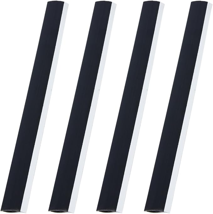CRASPIRE 4Pcs Dustpan Rubber Edge Strips Adhesive Replacement Lip Black Broom Plastic Small Dustpan Repair Inlet Refill Pressing Garbage Silicone Repair Strip for Home Accessories(25.8cm)