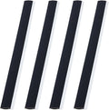 CRASPIRE 4Pcs Dustpan Rubber Edge Strips Adhesive Replacement Lip Black Broom Plastic Small Dustpan Repair Inlet Refill Pressing Garbage Silicone Repair Strip for Home Accessories(25.8cm)
