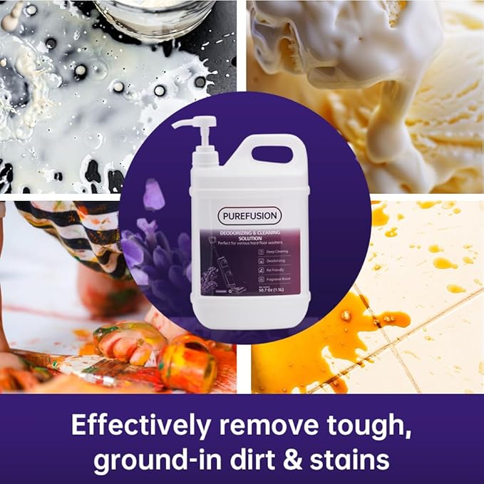 PUREFUSION Deodorizing Cleaning Solution 50.7 OZ/1.5L for Tineco iFLOOR FLOOR ONE S3 S5 S6 S7 Series Wet Dry Vacuum, Lavender Scent Cleaning Liquid Refill