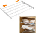 VanlonPro Expandable Closet Shelf Wall-Mounted Metal Storage Rack Adjustable Closet Rod DIY Divider Separator Space Saving for Cabinet Wardrobe Cupboard Kitchen Pantry Cupboard, 17.2-27.7 Inches