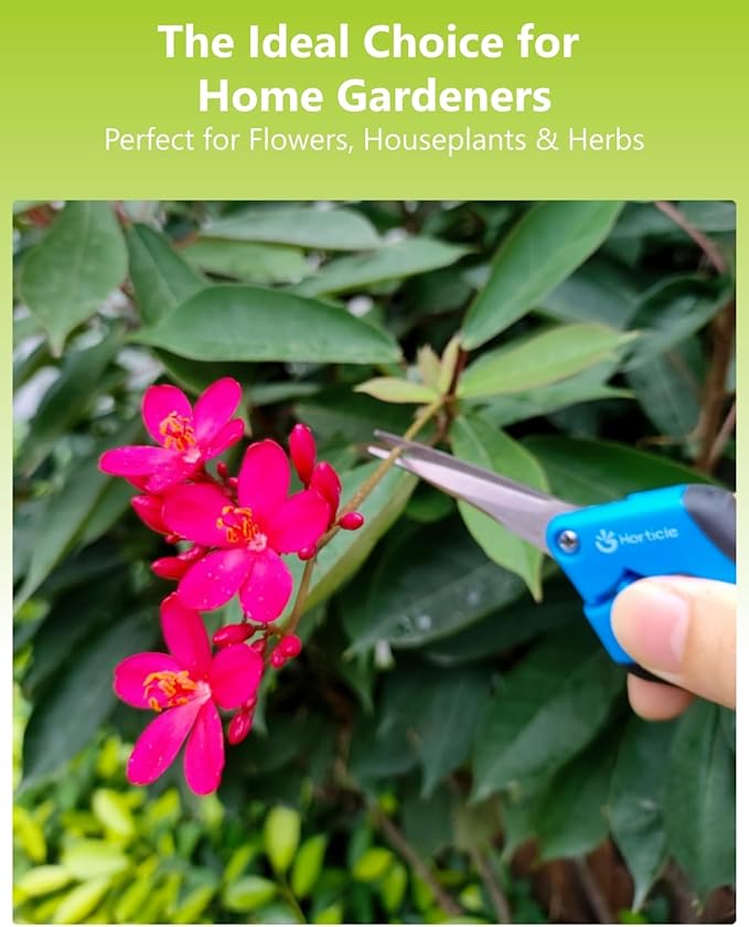 6.5" Garden Scissors Pruning Shears: 2 Pack of Trimming Scissors for Small Plants - High Cutting Efficiency Flower Snips for Gardening