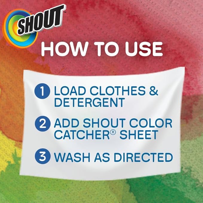 Shout Color Catchers for Laundry, Allow Mixed Washes, Prevents Color Runs and Maintains Original Clothing, 72 Count - Pack of 2 (144 Total Sheets)