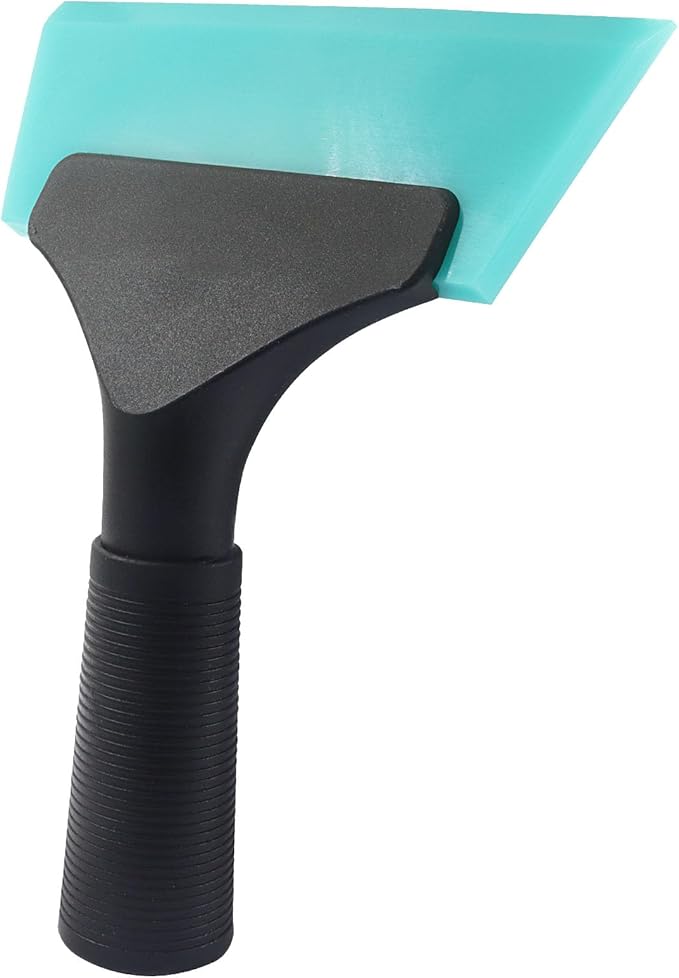 Small Squeegee 5 inch Rubber Window Tint Windshield Scraper, Non-Slip Handle Glass Cleaner for Car Glass Mirror Shower Door/Bathroom Cleaning(Light Blue, 1 Pack)
