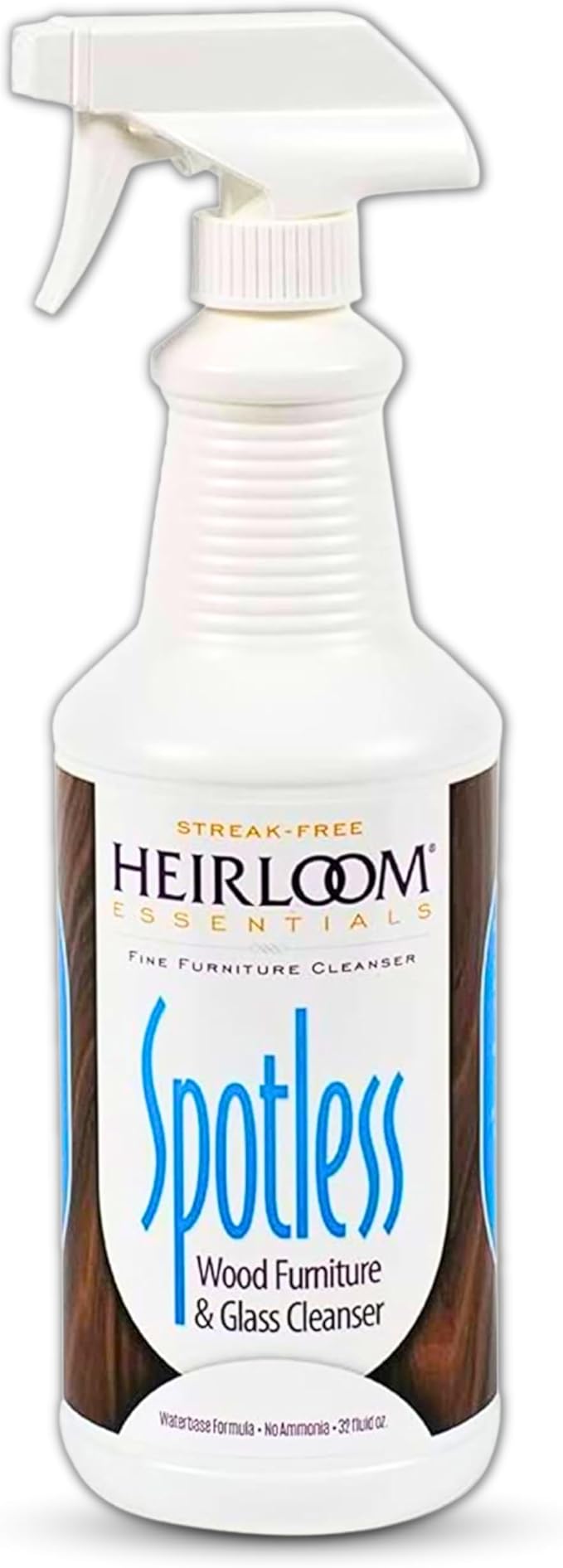 Heirloom Essentials Spotless Multisurface Cleaner Spray - Wood Cleaner Spray - Wood Furniture Cleaner & Glass Cleaner - Natural Window Cleaning Spray - Natural Wood Cleaner & Other Surfaces (32 oz)
