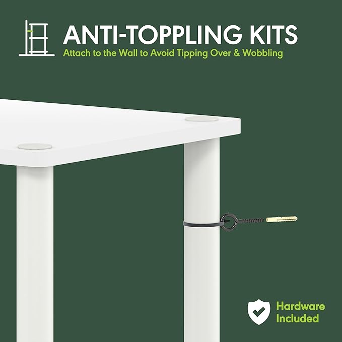 Furinno Turn-N-Tube Storage Shelves, 5-Tier Book Shelf, Corner Shelf, Toolless Open Shelves, for Organization and Storage, Living Room, Home Office, Hallway, Bedroom, French Oak