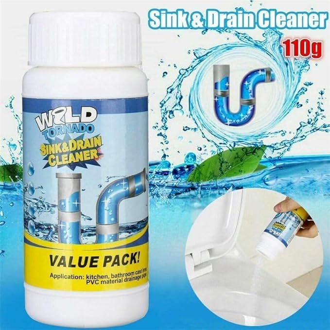 Sink and Drain Cleaner, Wild Tornado Pipe Dredge, Drain Cleaner for Toilet Kitchen, Pipes Cleaning Tool (4)