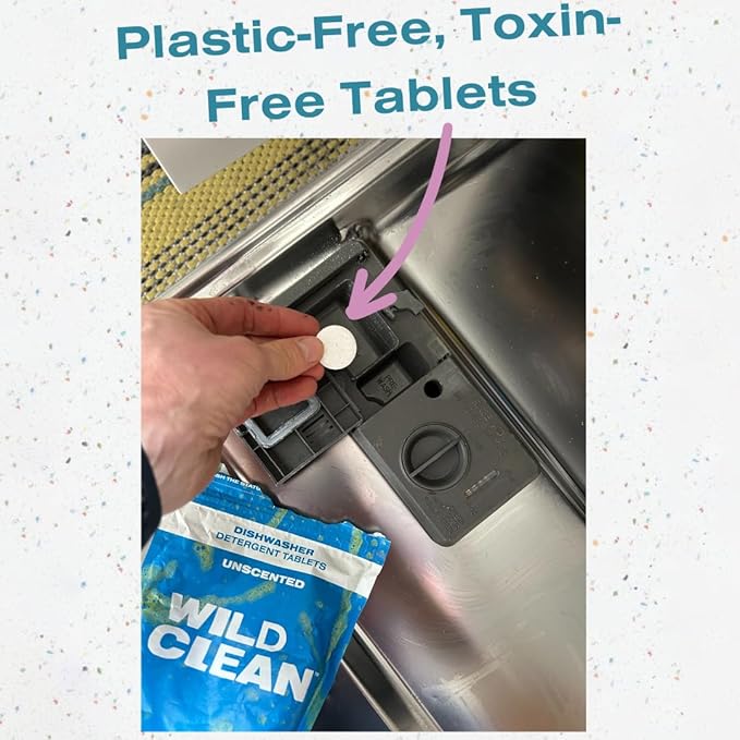 | Dishwasher Detergent Tablets | Unscented Plastic-Free & Eco Friendly Alternative to Liquid Pods - Natural, Sustainable| 30 Pack