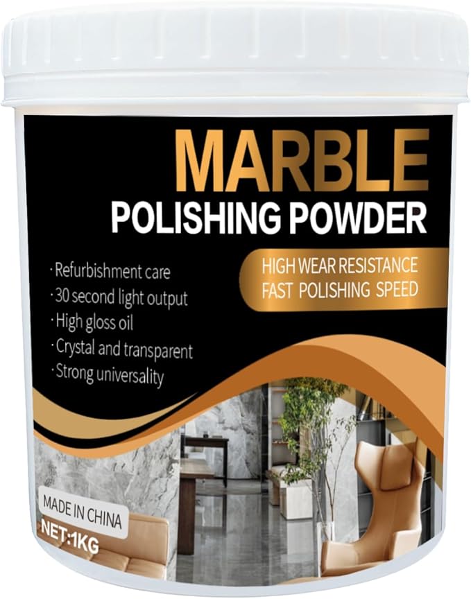 Marble Polishing Powder – for Granite, Marble & Stone Surfaces，Helps Restore Shine and Improve Surface Gloss – For Countertops, Floors & Walls – 2.2 LB(1 Piece)