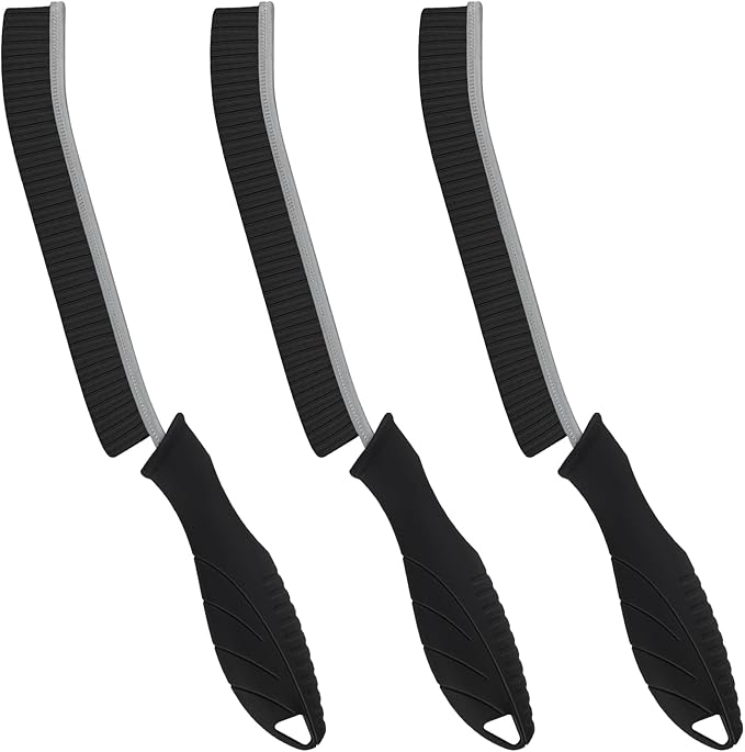 Hard Bristle Crevice Cleaning Brush - Home Cleaning Tools, Multi-Purpose Crevice Supplies for Kitchen, Bathroom, Toilet, Window, Vehicle, Faucets, Grout, Home (3, Black)