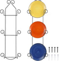 Menkxi 2 Pcs Plate Rack for Wall Vertical Vintage Wall Plate Holder Decorative for Display Hanger Brackets Mount Rack Arts with Screw and Nut Fittings for Display Dishes Picture Frame(3 Tier,Black)