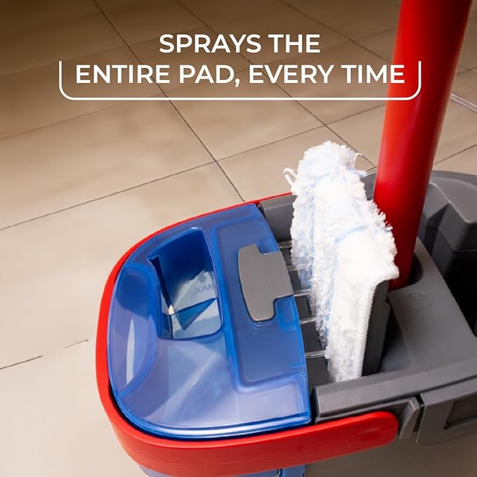 O-Cedar H2prO Flat Mop System | Quick Cleaning Tool | Clean with Water | Machine Washable Reusable Microfiber Mop Pad | Safe on Wood Floors, Vinyl, Tile, Baseboards, Walls