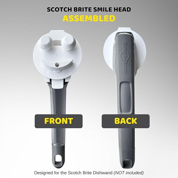 Smilyeez Smile Head for Scotch Brite Dishwand with Yellow Scrub Moji Sponges