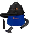 Koblenz Wet Dry Vacuum Cleaner, 3 Gallon 2.0 PHP, Twist-N-Lock Hose, Small Shop Vac, Portable Shop Vac for Home Car Garage Workshop, 10 ft Reach, Accessories Included, Blue/Black, WD-353L
