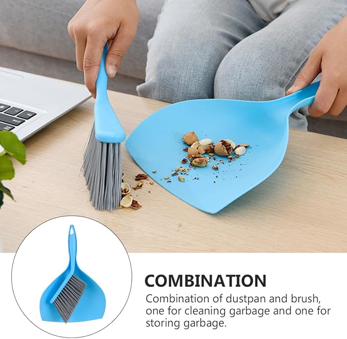 GLEAVI Mini Broom and Dustpan Set, Compact Household Pet Cleaning Tool, Desktop Sweeping Accessory for Home and Office, Portable Handheld Cleaning Supplies