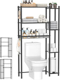 Hodonas Over The Toilet Storage Shelf - Bathroom Organizer Rack with 7-Tier Shelves, Adjustable Metal Shelf Above Toilet for Storage, Freestanding Bathroom Space Saver, Black