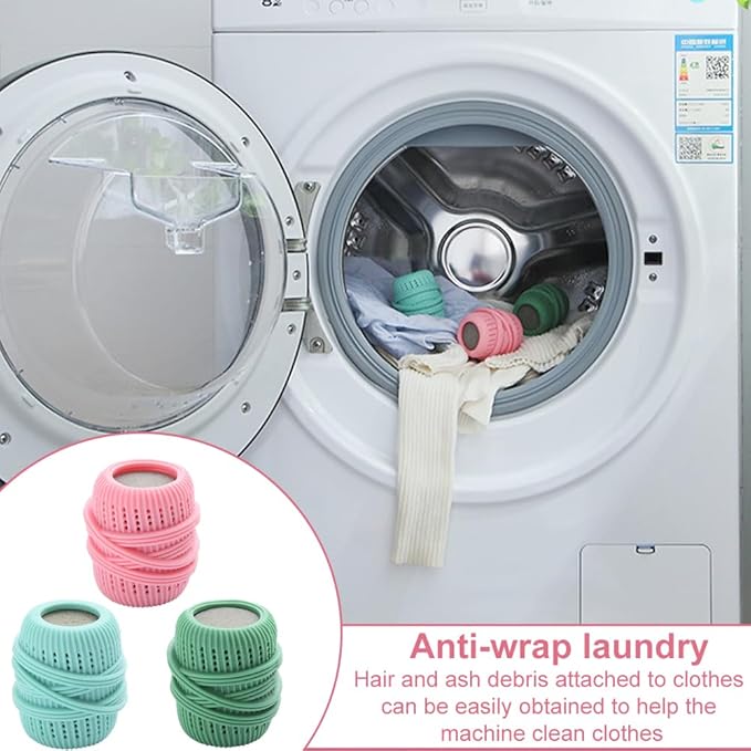 3pcs/Set Washing Machine Laundry Ball, Fabric Softener Dispenser, Reusable Laundry Sponge Ball for Washer, Dryer, Household Substitute