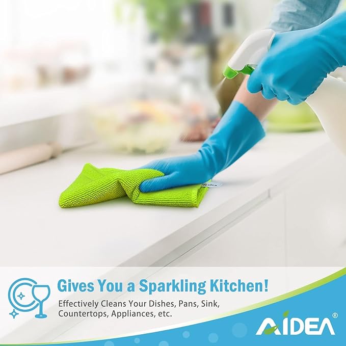 AIDEA Microfiber Cleaning Cloth-150PK, Soft Microfiber Towels for Cars, Absorbent Cleaning Rags, Lint-Free Streak-Free Wash Cloths for House, Kitchen, Window(12in.x12in)