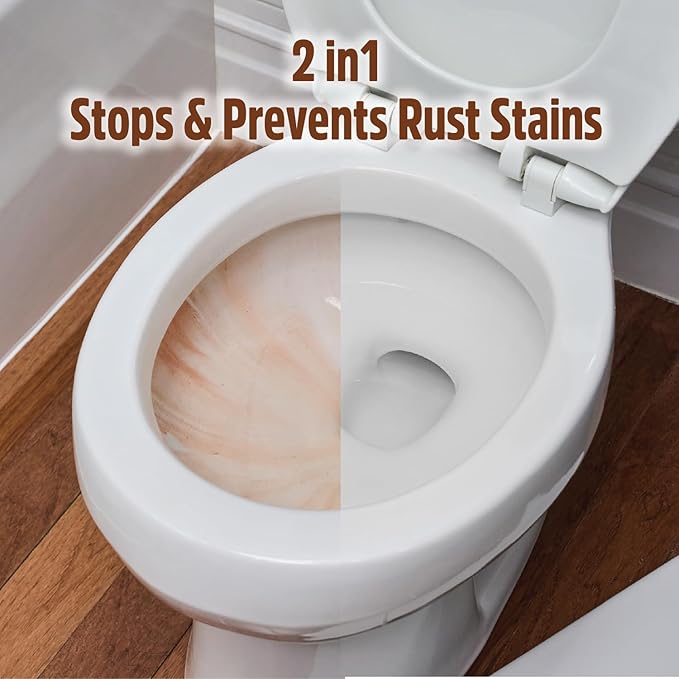 Rust-Oleum RustGuard Rust Stain Remover | Heavy-Duty Iron Stain Remover & Toilet Bowl Cleaner For White & Colored Toilets | 2 Tablet Box