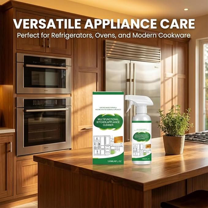 Kitchen Appliance Cleaner Spray, Multi-Purpose Cabinet Cleaner All in One, Kitchen Cabinet Cleaner for Stove Oven Range Hood Countertop, No Rinse No Scratch, 120ml/4oz (2PCS)