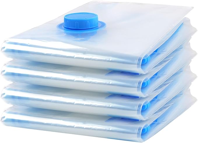 4 Pack Vacuum Storage Bags, Space Saver Bag Vacuum Seal Bags for Clothing Travel Moving Blankets Pillows Storage and Organization.（40 x 60CM）