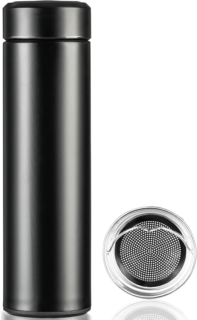 PARACITY Insulated Water Bottle, 17 oz Stainless Steel Water Bottles, Double Wall Vacuum for Hot Drinks, Metal Water Bottle Keeps Hot for 12 Hrs, Cold for 24 Hrs, for Coffee, Tea
