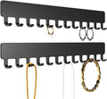 Necklace Holder - Hanging Jewelry Organizer, Self-Adhesive, Wall Mount, 2 PCS, Black
