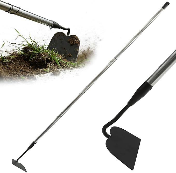 Garden Hoe Tool, 80 Inches Stainless Steel Long Handle Hoe Garden Tool, Garden Hoe for Weeding with 7-inch Wide Welded Blade, Garden Hoes for Weeding, Cultivating, Digging, Loosening, and Planting