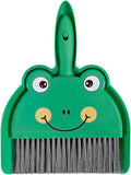 Cute Frog Mini Broom and Dustpan Set, Green Small Dust Pan and Brush Set for Tabletop Desk Keyboard Cleaning, Portable Hand Broom Dustpan for Home Office Dorm Camping