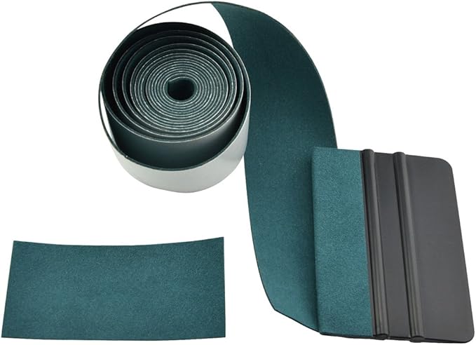 FOSHIO Micro Fiber Felt for Squeegee Edge Wrapping 2 Meters Length - Dark Green Suede Felt to Cover The Edges of Hard Card Squeegees