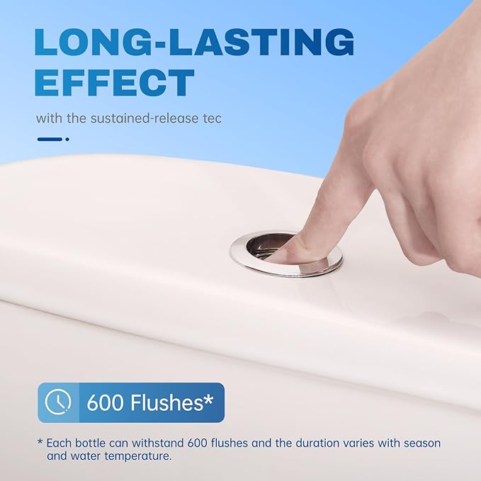 Vacplus Toilet Bowl Cleaners - 6 Pack, Automatic Long-Lasting Toilet Cleaner Bottles, Easy-to-Use & Powerful Cleaning