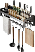 utensil hanger, wall mounted kitchen rail with hooks, waterproof hooks for kitchen utensils, easy installation without drilling (19.7 inches, Cup, 1)