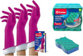 O-Cedar Multi-Use Scrunge Scrub Sponge (6 CT) with Playtex Living Reuseable Rubber Cleaning Gloves (Medium, 3 Pairs)