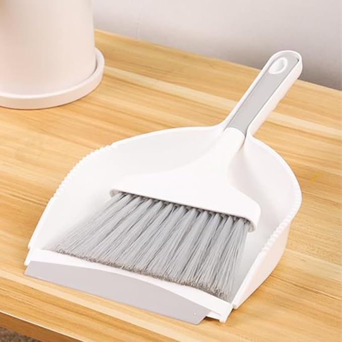 Toyvian Mini Dustpan and Brush Set, Small Handheld Broom with Dustpan, Portable Car Vent Cleaner and Desktop Cleaning Accessory, Gray Compact Cleaning Tool Kit for Home and Car Use