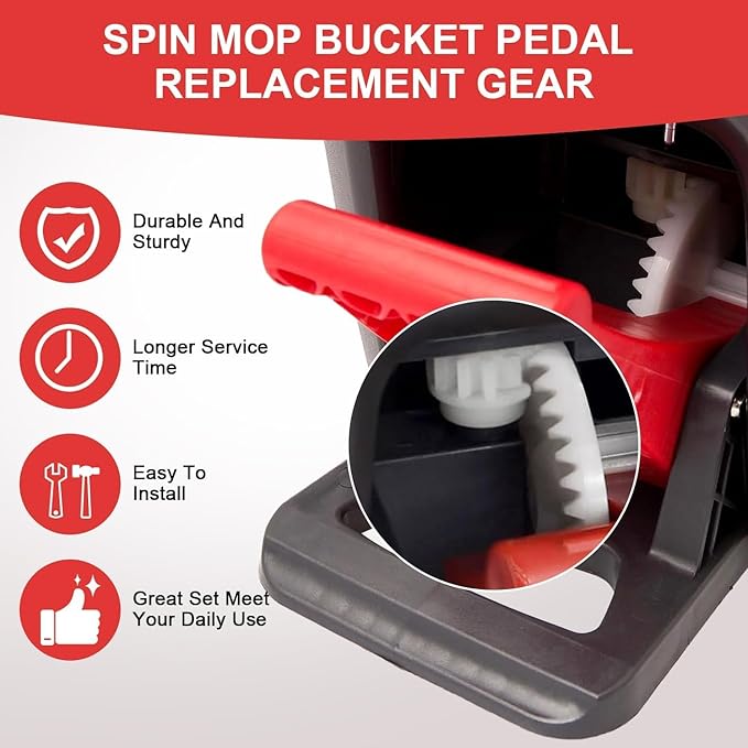 Pedal Bearing Replacement for OCedar Mop Bucket - Easy Fix for O-Cedar Easywring Bucket System - One Way Clutch Gear Sprockets Spin Mop Replacement Parts for 90% Rotation Mop Bucket(6Pcs)