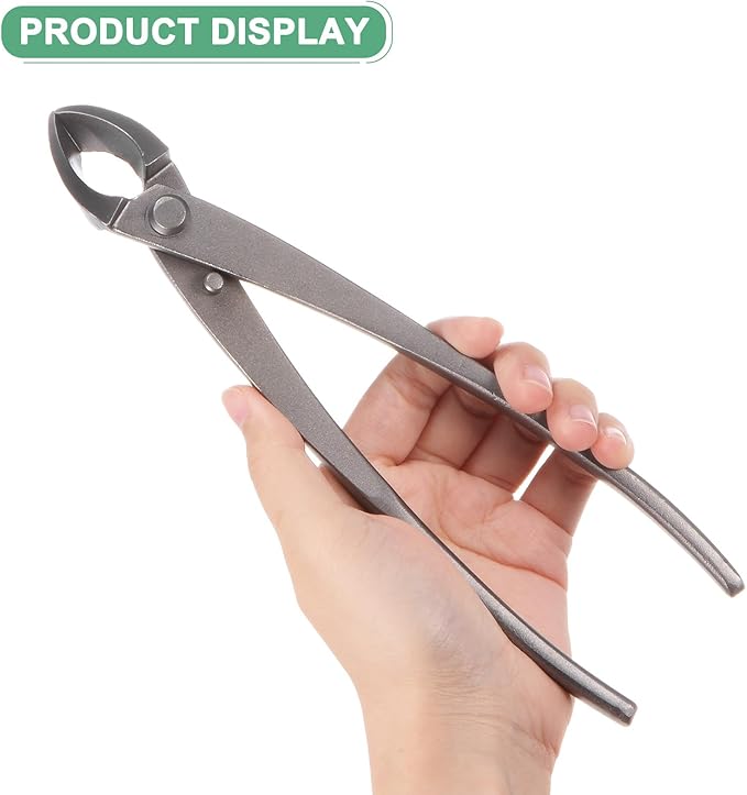 Bonsai Tool - 8.3 Inch High Carbon Steel Concave Cutter, Bonsai Tree Plants Modeling Tools, Applying to Gardening Pruning Knobs/Branches (210mm, Gray)