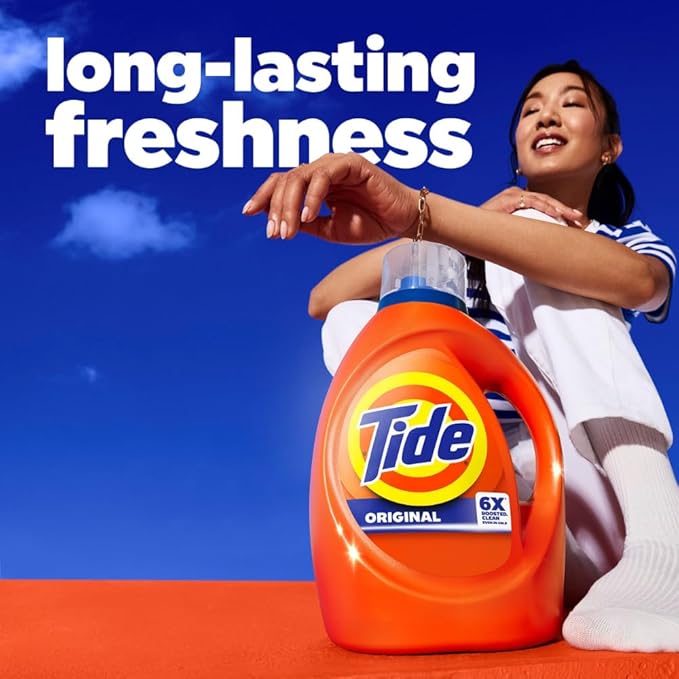 Tide Laundry Detergent Liquid, Original Scent, 64 Loads, 80 FL OZ, Works on 100% of Common Stains, Laundry Soap, Liquid Laundry Detergent