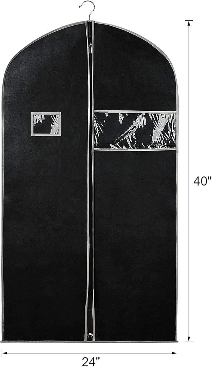 Syeeiex 40" Garment Bag, Set of 8 Suit Bag, Garment Bags for Hanging Clothes, Suit Covers Bags for Men or Women, Dress Bags for Storage Suits, Shirts,T-shirts and Jackets on Closet