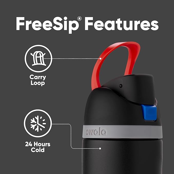 Owala Star Wars FreeSip Insulated Stainless Steel Water Bottle with Straw for Sports and Travel, BPA-Free, 24-Ounce, Darth Vader